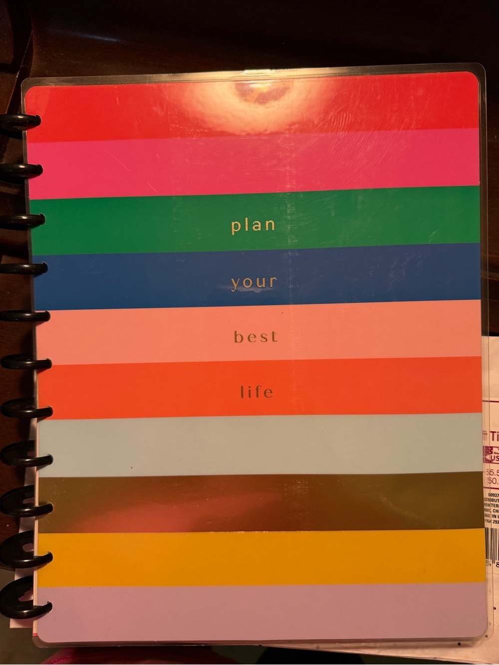 The Happy Planner HELLO Multicolor Striped Cover - Pink, Green, Blue